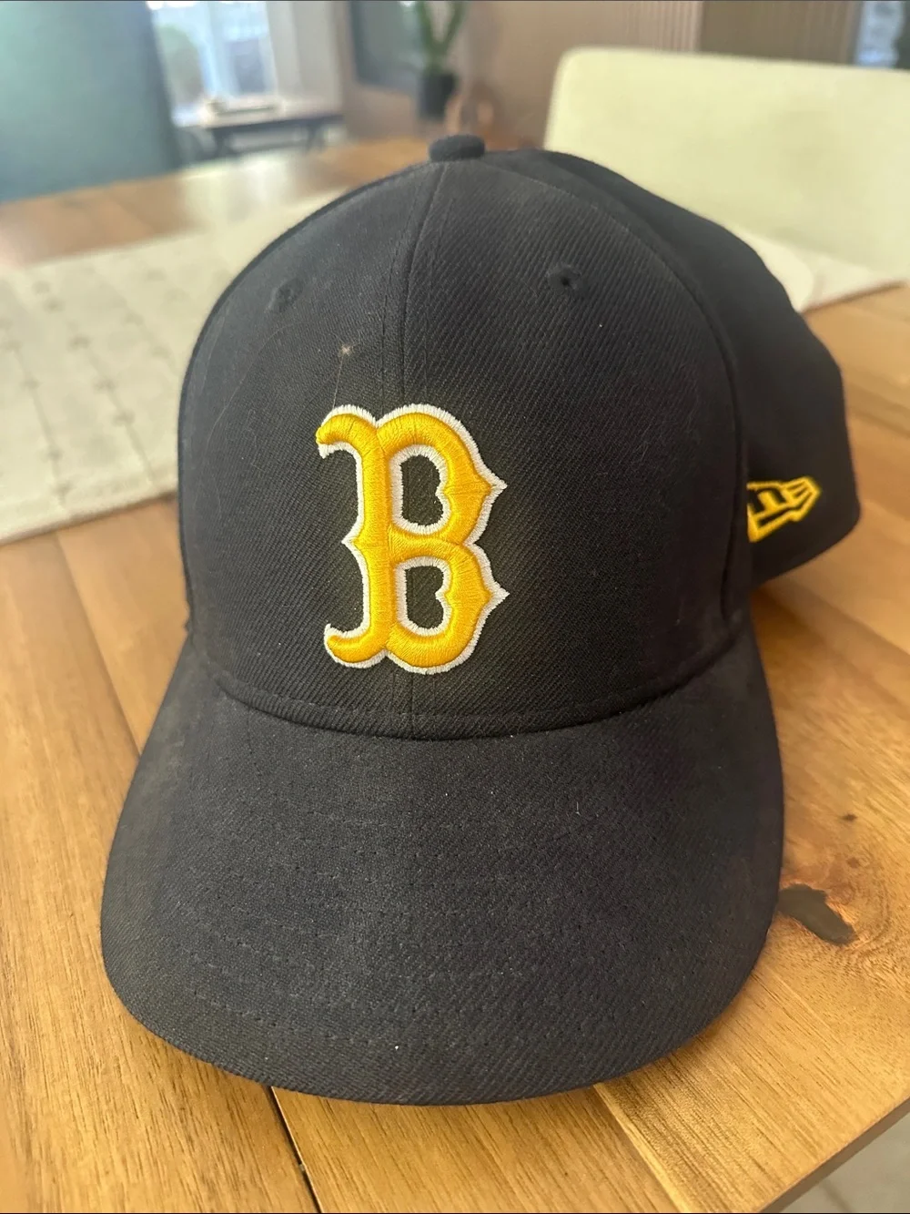 New Era Black Baseball Cap with Gold 'B' Logo